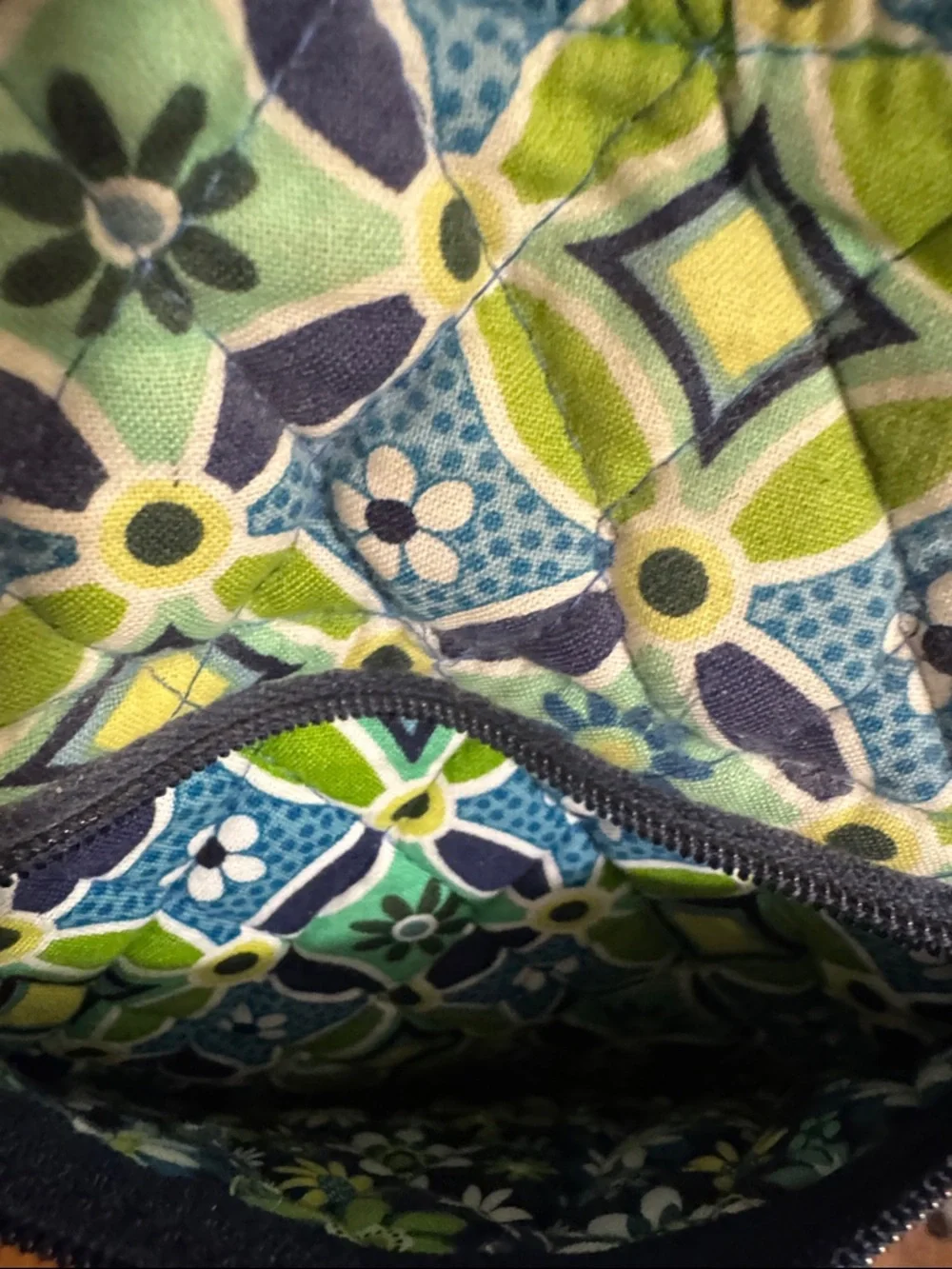 Vera Bradley Green and Blue Quilted Tote